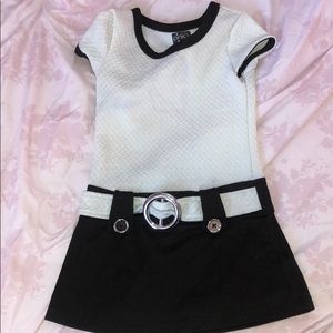 White and black dress